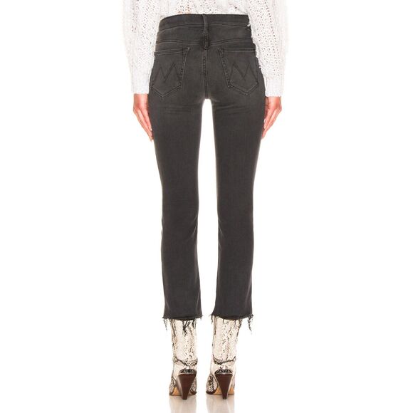 GUC Mother The Rascal Ankle Snippet Jeans 27 Dear Mr. Black Cropped Slim Raw Hem - Picture 2 of 13